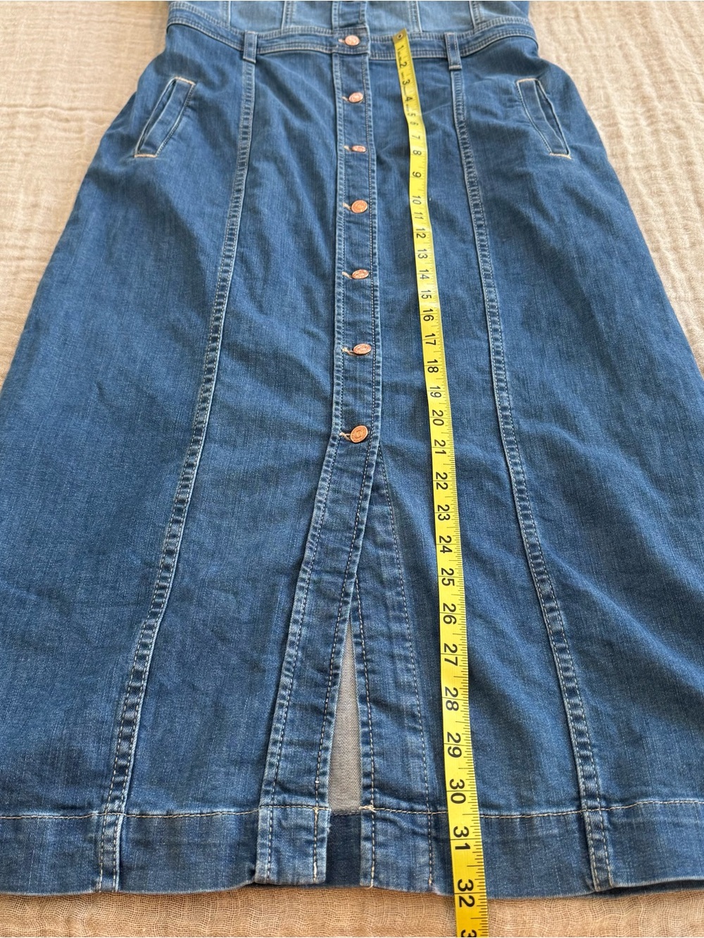 7 For All Mankind Denim Midi Shirt Dress in Blue - Picture 5 of 7
